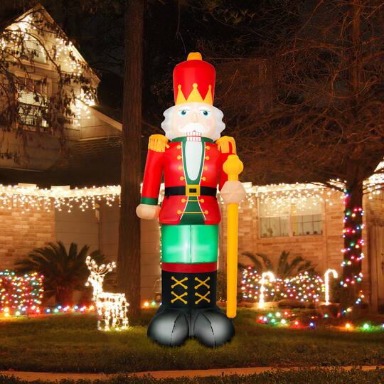 Glitzhome® 15FT Giant Lighted Inflatable Nutcracker Decor